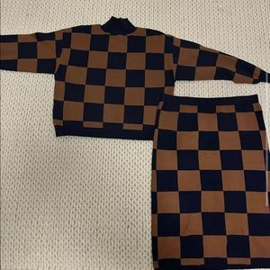 Eloquii Check Knit Set
